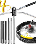 Dirt Bike Tire Changing Stand For 16 To 21 Inch Rims Heavy Duty Portable Tire Tool with 10 To 25mm Axle Sizes, Kit Components Shown