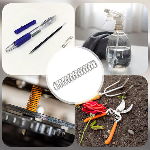 Five Pack Beefy Fix It Ready Heavy Duty Compression Springs 0.8mm Wire 8mm Outer Dia 45mm Length 304 Stainless Steel For Ballpoint Pen