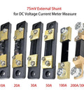 Heavy Duty DC External Shunt Resistor Badass Ammeter Adapter Featuring 75mV Signal Output And Real Deal Precision for various amperage ratings.