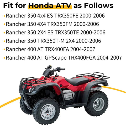 Fit for Honda Rancher 350 400 ATV models with detailed specifications and compatibility list for 2000-2007.