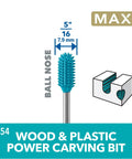 Tough As Nails 5/16 Inch Ball Nose Rotary Carving Bit That Rips Through Wood And Plastic Fast Material Removal And Smooth Finish On Foam And Rubber Power Tool Bits