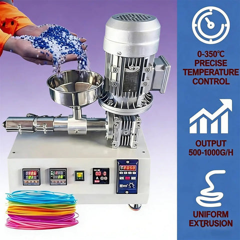 Heavy Duty 3D Printing Filament Recycler And Extruder Machine With Smart PID Temp Control And Adjustable Speed for plastics.
