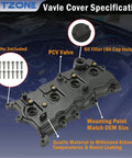 Engine Valve Cover Kit For 2007 To 2013 Nissan Altima And Sentra SER 2.5L With Oil Filler Cap Gasket Spark Plug Tube Seals