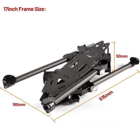 Carbon Foldable Drone Frame Kit With 17 Inch Wheelbase 790mm for 4720 Motor 50V UAV Overhaul Chassis with CNC joints shown