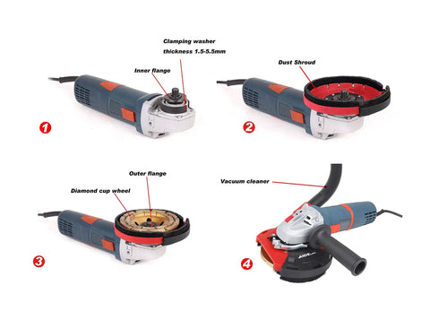 Dust Shroud For Angle Grinders 5 Inch Universal Guard With Brush Ring Keeps Dust In Check And Reduces Silica Exposure Compatible With 26mm To 39mm Hoses Easy Attach For Diy And Pro Projects