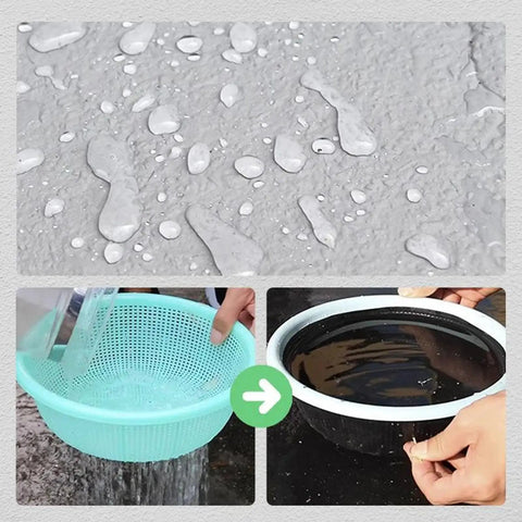 Water droplets on a treated surface, showcasing Heavy Hitter Polyurethane Waterproof Coating for Garage and Patio Surfaces.