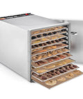 Heavy Duty PTFE Dehydrator Sheets 14 Inch Nonstick Baking Mats And Oven Liners For BBQ Hot Plate on dehydrator trays with dried fruit.