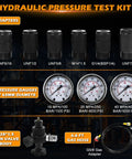 Nitro Charged Hydraulic Accumulator Kit With Nitrogen Charging And Pressure Test Gauges 3 Gauges And 7 Couplings