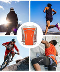 Lightweight Running Hydration Pack with Built In Water Reservoir, Snug Fit Backpack for Runners, Breathable Back Panel