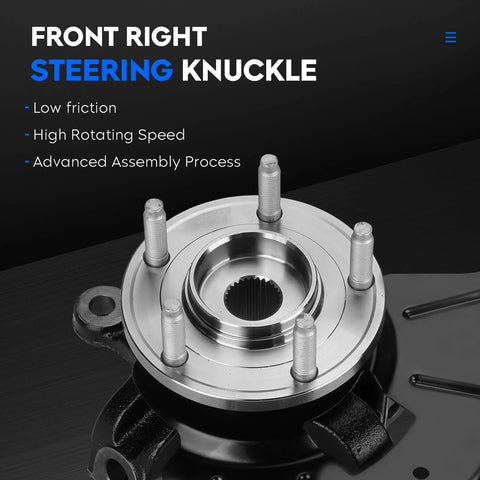 Beefy Front Left And Right Steering Knuckle And Wheel Bearing Hub Assembly Replacement Kit Fits Ford Escape 2005 2012 Mazda Tribute