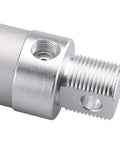 Shop Ready Mini Pneumatic Air Cylinder With One Inch Bore And Five Inch Stroke showing threaded end with port for easy connection.