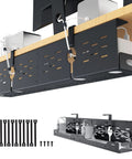 Under Desk Cable Management Tray 32 Inch Steel Cord Organizer No Drill C Clamp And Screw Mount for tidy workspace