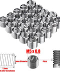 30 Piece M5 Thread Repair Kit With Helicoil Inserts And Insertion Tools For Damaged Threads DIY Auto And Home Projects M5 X 0.8mm Stainless Steel Set For Durable Heavy Use close-up of helicoil inserts.
