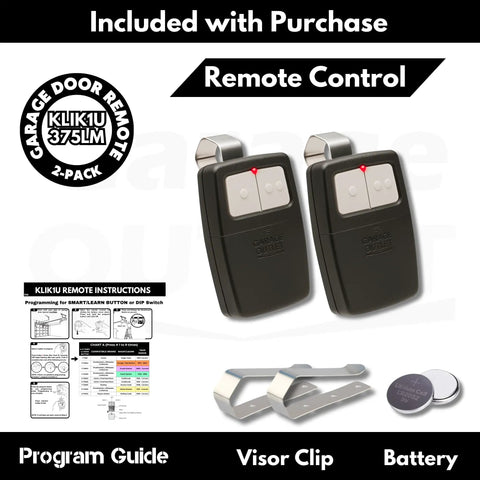 Universal Garage Door Remote For Most Brands After 1993 Replace KLIK1U 375UT 375LM Control Two Doors Or Gates Learn Button