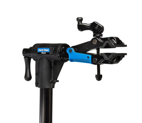 Close-up of Lightweight Bike Repair Stand For On The Go Pro Grade Adjustable Clamp From 38 To 58 Inches, showing clamp mechanism.