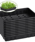 Stack of extra thick heavy duty seed starting trays set of 10 no holes no leakage reusable germination flats for seedlings