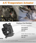 Plug And Play HVAC Blend Door Actuator With Gear For 2011 2012 2013 Dodge Durango And 2011 2012 2013 Jeep Grand Cherokee Direct Fit Climate Control Replacement Premium Quality, showing installed and product details.