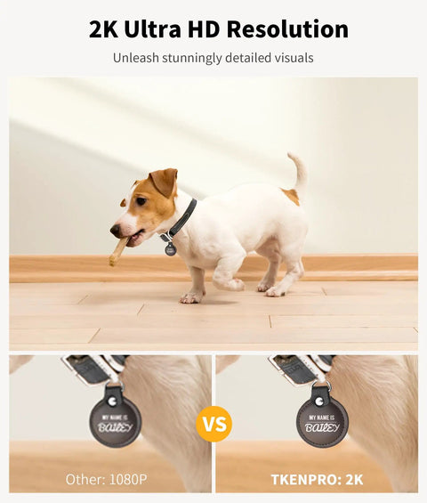 Comparison of 2K Ultra HD and 1080P resolution on Indoor Pet Camera With Treat Dispenser And Remote Toss 360 Degree View 5G And 2 4G WiFi
