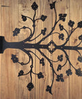 Kick Ass Wrought Iron Door Hinges With Glossy Black Powder Coating decorative tree design for farmhouse and barn gates.