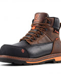 6 Inch Waterproof Composite Toe Work Boots For Men With Crazy Horse Leather Tough As Nails Goodyear Welt Slip Resistant EH Rated Heavy Duty Construction Boots For Industrial Roofing And Landscaping Side View