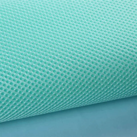 Light blue fabric folded, resembling Three Layer 3D Sandwich Mesh Fabric Elastic Mesh Cloth For Air Beds Sofas Shoes and DIY Projects Soft Black Material 92 Cm By 148 Cm Ideal For Upholstery Crafting Quilting and Home Decor.