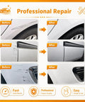 Scratch Repair Wax And Swirl Remover For Vehicles, Ultimate Paint Restore Kit showing before and after scratch removal results
