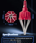 Pro Grade Pneumatic CV Joint Boot Installation Tool Kit with expander dimensions and specifications display