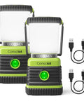 Rechargeable LED Camping Lanterns Beast Bright 1000 Lumens With Four Modes 4400mAh Power Bank IPX4, showing two lanterns and USB-C cables