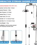 Emergency Eyewash And Shower Station Kit With Dual Nozzles And Built In Water Filter ANSI Z3581 Compliance OSHA Approved Safety Eyewash Shower Combo for Industrial Use