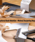 Router Plane Handheld Woodworking Tool With Adjustable Blade And Fence, Pro Grade Stainless Steel Body, long 7.87in, action shot