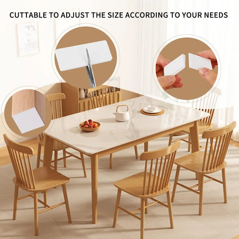 Headboard Wall Protectors And Anti Vibration Pads For Beds And Furniture, EVA Foam Cushions displayed on a dining table
