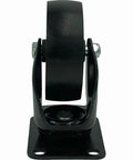 Heavy Duty 3.5 Inch Swivel Caster Wheel Kit Featuring Two Lock Brakes And Two Non Brake Plates, black cast iron wheel.