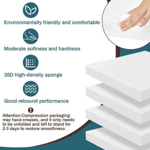 4 Pack High Density Foam Cushions 2 By 20 By 20 Inches Square Seat Replacements, features and hand touching foam surface