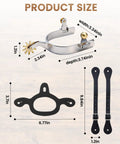 Diagram of Two Pack Cowboy Boot Spurs With Rotatable Gear Plus Belt Straps And Tie Down Straps Stainless Steel Western Spurs