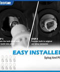 Installation guide for 10 Pack T10 12V 5W Wedge Bulbs For Cars Clear Quartz Glass Halogen Instrument Dash Lights Brake Light Turn Signal Side Marker And License Plate Replacement Accessories