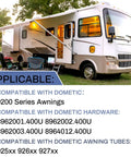 RV with extended awning showcasing compatibility for RV Awning Motor Drive Repair Kit For 9200 Series Awnings Replacement Parts 3317084.000U