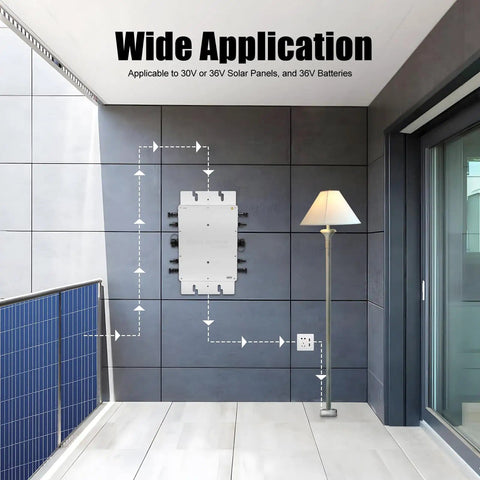 1200W Grid Tie Inverter MPPT Pure Sine Wave DC To AC For Solar And Wind Power, High Efficiency Micro Inverter on wall mount