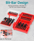 Heavy Duty 35 Piece Impact Driver Bit Set with Storage Case, showcasing magnetic screwdriver bits, countersink drills, and sockets
