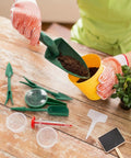 Seven Piece Mini Seed Spreader Set With Handy Handheld Seed Sower Dispensers Dibber And Widger Plus Clear Seed Storage Boxes And Plant Labels