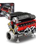 Working V12 Engine Model Kit For Adults A Fully Functional Mechanical Desk Model With Realistic Pistons And Crankshaft Motion A Cool Hands On Buildable Engine Toy For Car Enthusiasts And Education Gift, black and red desk engine model