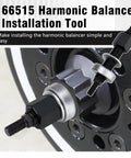Chevy Harmonic Balancer Installation Tool 66515 for SBC and BBC Cranks showing threaded end press and attachment parts.