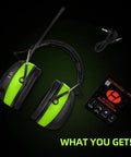 Bluetooth 5.4 Hearing Protection Headphones With AM FM Radio, 25dB NRR Earmuffs with cable and manual displayed