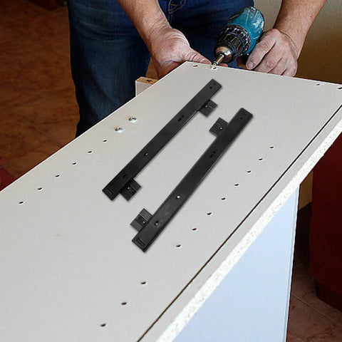Heavy Duty Steel Keyboard Drawer Slides For Computer Desk Side Mount Keyboard Trays Ultra Smooth Glides being installed.