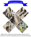 Heavy Duty Workhorse Air Duct Hose For Woodworking Dust Collection Debris Management With Reinforced Steel Wire Core For Kink Free Flex Flow And Rock Solid Shop Performance Three Point Three Feet Long One Point Five Inch Diameter on machinery for effective dust collection.