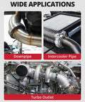 3.0 Inch V Band Clamp With Flanges 304 Stainless Steel Set Of 4 on downpipe, intercooler pipe, and turbo outlet