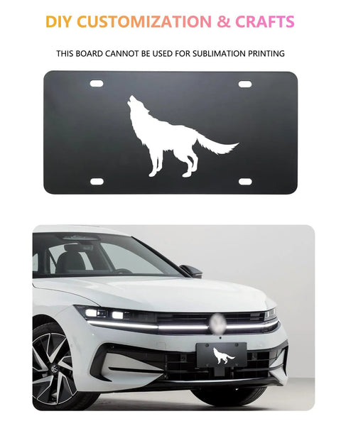Car with DIY customization crafts plate, Heavy Duty Metal Reinforcement Plate For Car License Plate Backing With Screws And Caps