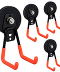 Heavy Duty Magnetic Garage Hooks 4 Pack Rubber Coated Magnets For Power Tools Garden Tools Hose Pegboard Indoor Outdoor Hanging Orange