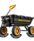 No Flat 10 Inch Tires Garden Dump Cart Beefy Heavy Duty With Quick Release Dump Expandable Capacity Over 4 Cu Ft 900 Lb Load