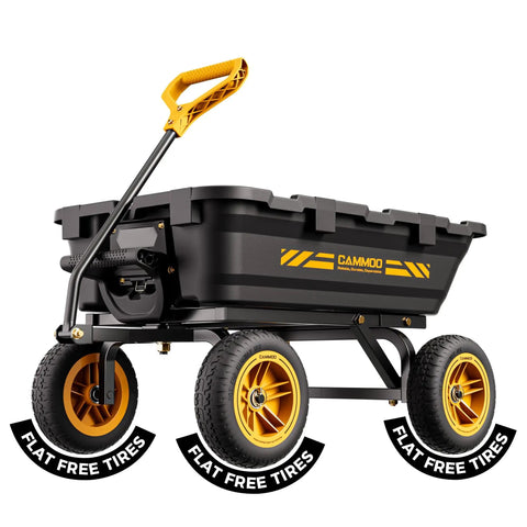 No Flat 10 Inch Tires Garden Dump Cart Beefy Heavy Duty With Quick Release Dump Expandable Capacity Over 4 Cu Ft 900 Lb Load