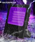 Heavy Duty 120W Outdoor UV Black Light Floodlight 395nm IP66 Waterproof With Tempered Glass Lens Two Pack For Epic Glow Parties